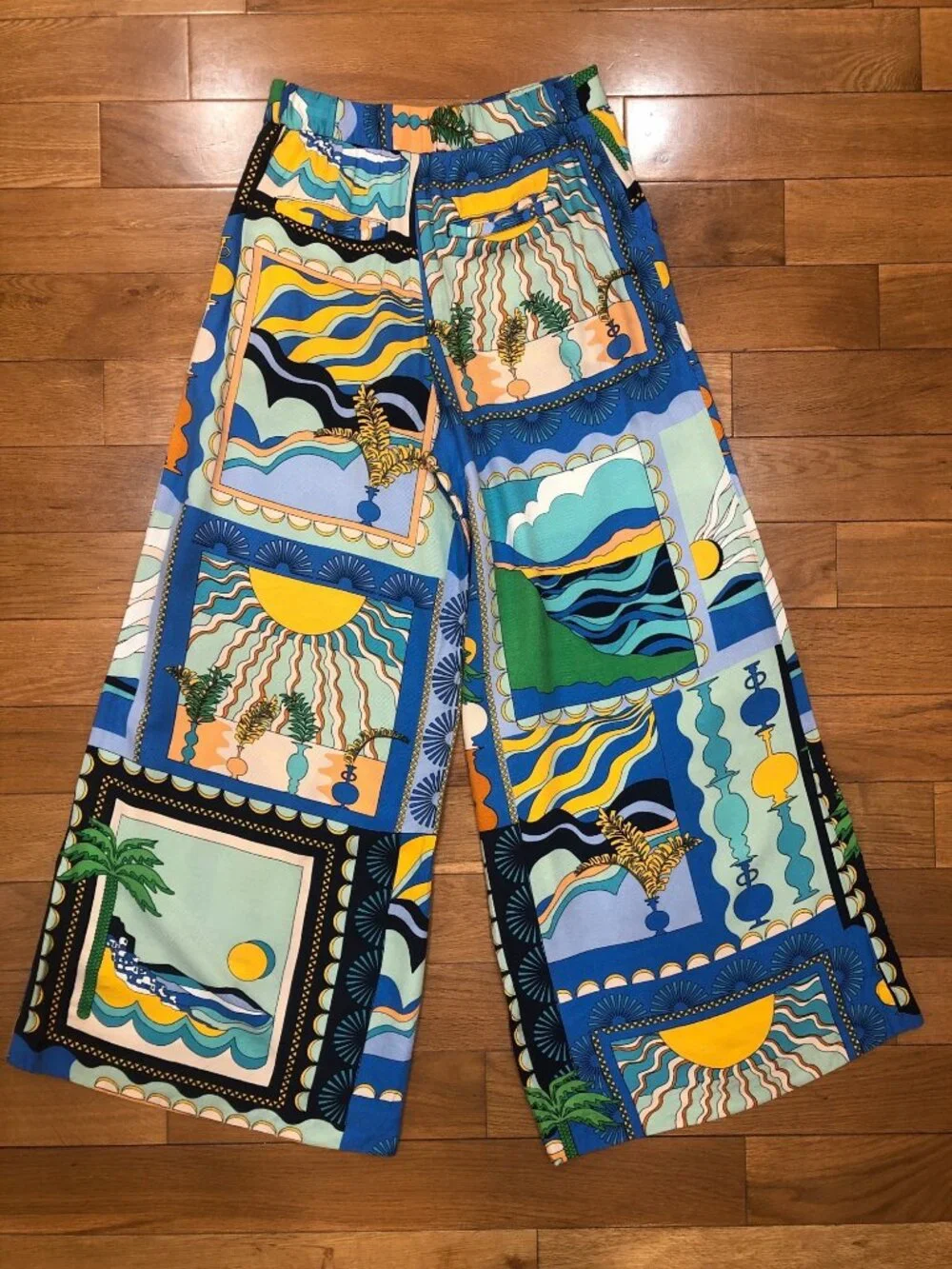 Maeve by Anthropologie Sunshine Wide Leg Colorful Pants Size 2 - Picture 5 of 12